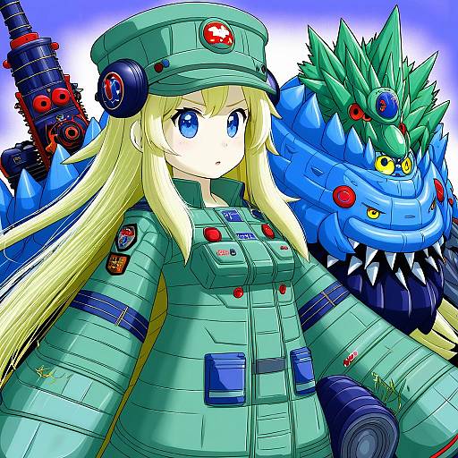 Illustration of Gunner 2 (sekaiju), sekaiju no meikyuu in the style of Mikeran (mikelan)