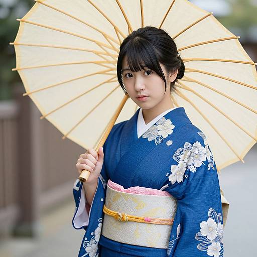 Realistic Japanese Girl in Kimono