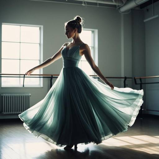 Dancer in Flowing Gown with Braided Bun Dancer in Flowing Gown with Braided Bun