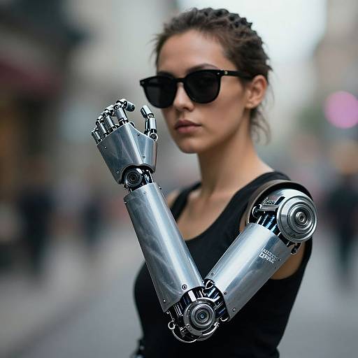 Cyberpunk Woman with Robot Limbs