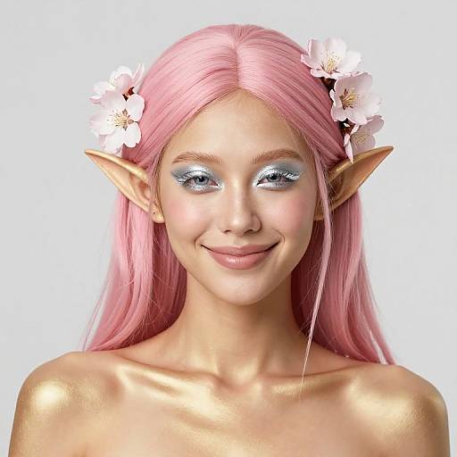 Minimalist Photorealistic Female Elf Portrait