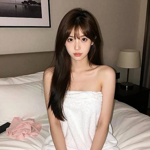 Serene Young Woman in Soft Lighting