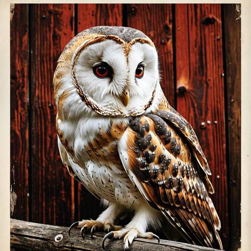 Vintage Rustic Barn Owl Illustration
