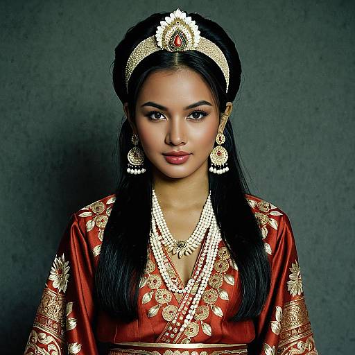 Elegant Indonesian Outfit with Jewelry