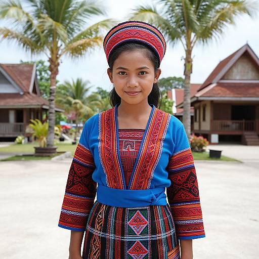Young Kadazan Woman in Traditional Attire