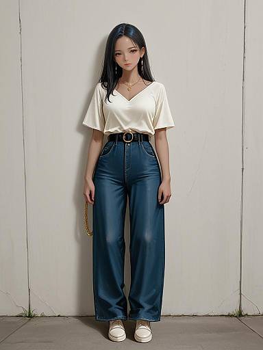 Casual Chic Woman Portrait in Beige