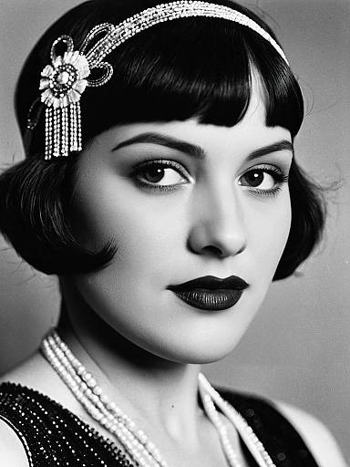 Photorealistic Flapper Dance Woman Headshot