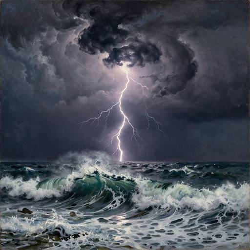 Stormy Sea Impressionist Landscape