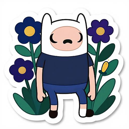 Whimsical Dark Blue Creature Sticker