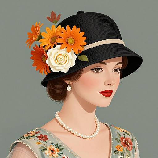 Vintage 1920s Cloche Hat Illustration