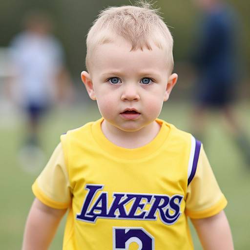Infant Boy in Lakers Soccer Outfit