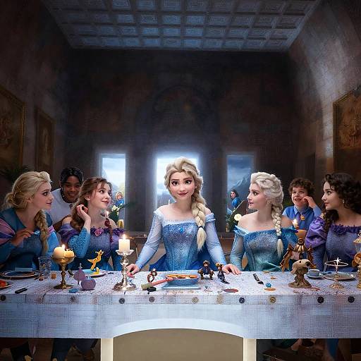 Elsa Inspired Last Supper Scene
