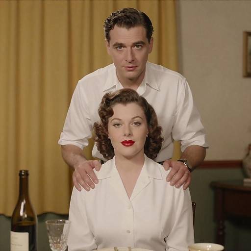 1940s-Style Intimate Couple Portrait Photo