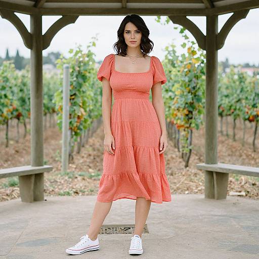 Stylish Hourglass Woman in Vineyard
