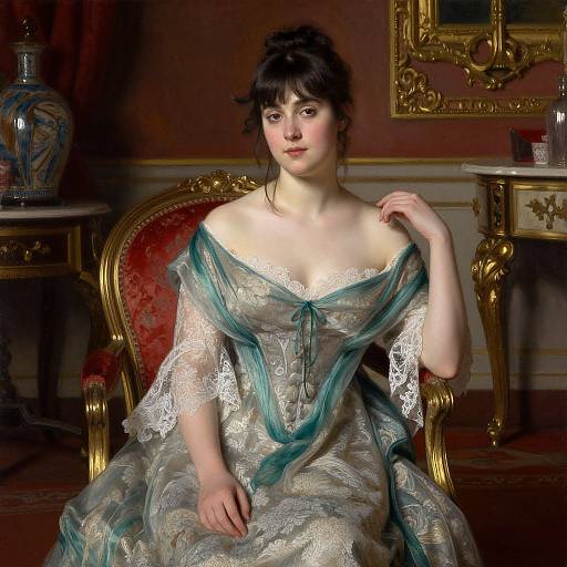 Elegant Woman in Classical Oil Portrait