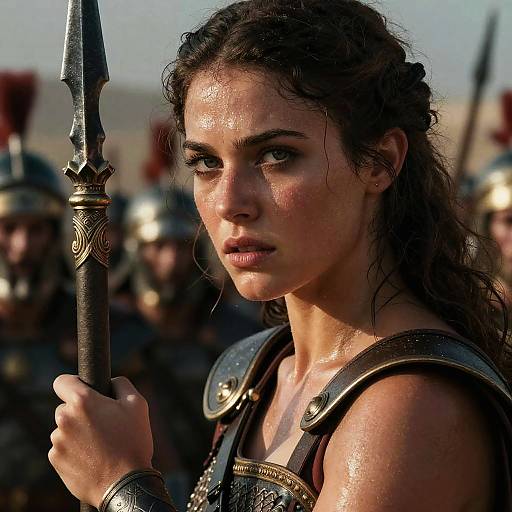 Cinematic Portrait of a Roman Warrior Woman