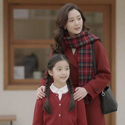 Cozy Indoor Portrait of a Woman and Girl