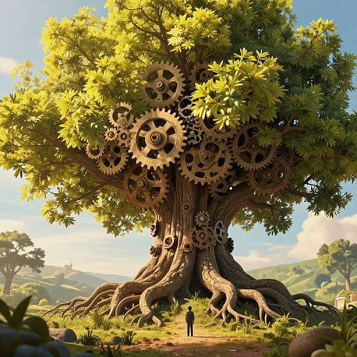Colossal Clockwork Tree in Fantasy