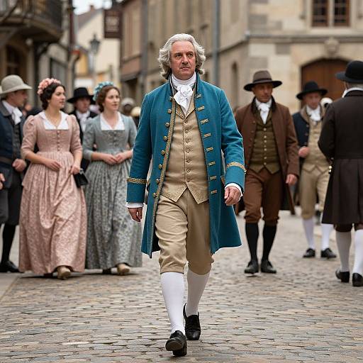18th Century French Man in Teal Coat