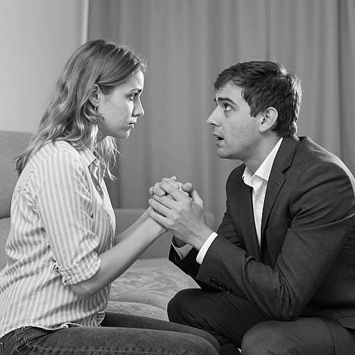 Intense Emotion in Monochrome Living Room