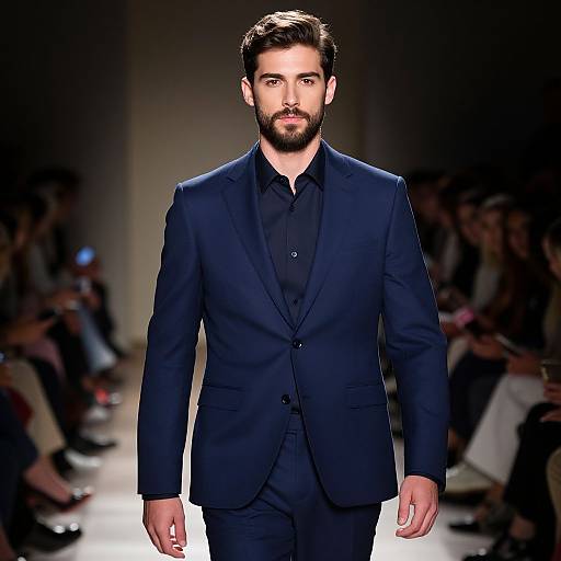Bearded Male Model on Runway