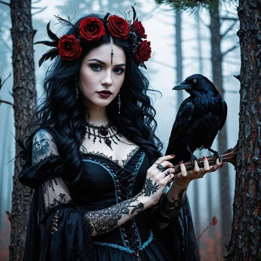 Chic Gothic Witch in Dark Fantasy Realism