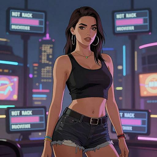 Futuristic Hot Girl in GTA Style