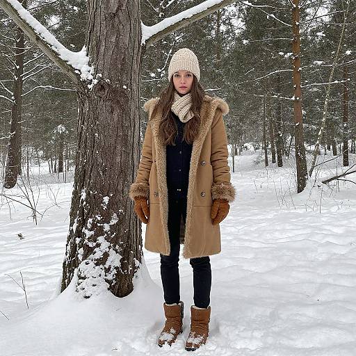 Realistic Winter Outfit Woman Portrait