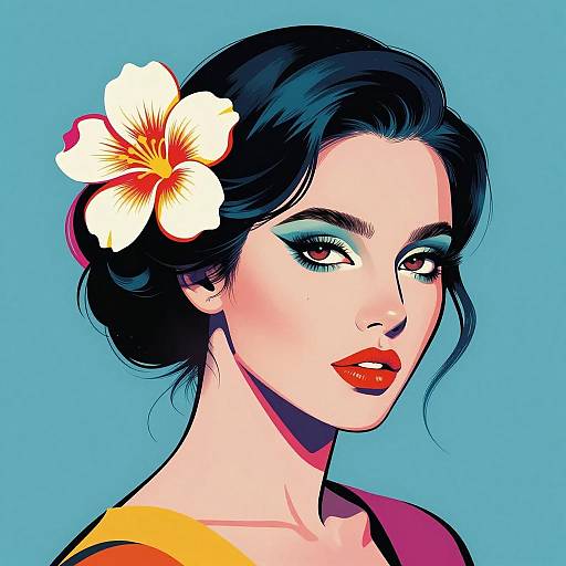 Vibrant Woman in Bold Pop Art Style