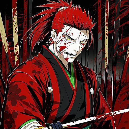 Illustration of Mori nagayoshi (fate), fate (series) in the style of Q (ed69)