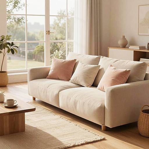 Cozy Pastel Scandinavian Living Room