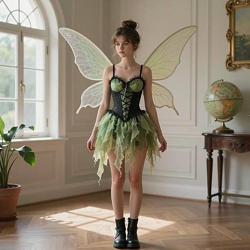 Elegant Dark Fairy in CGI Fantasy Room