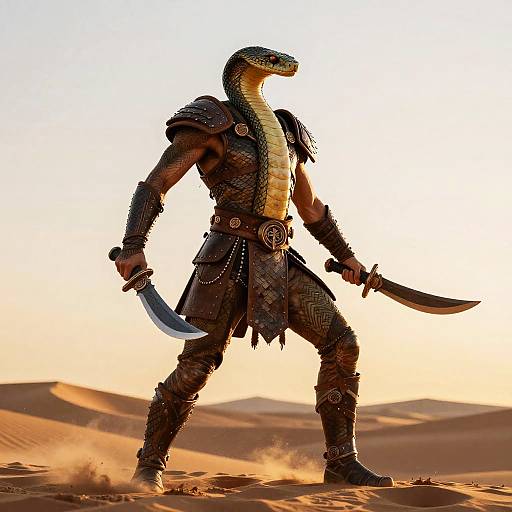 Human-Snake Hybrid Tribal Warrior