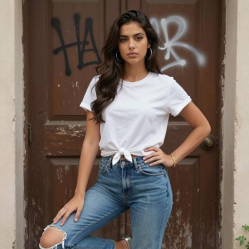 Casual Portrait of a Gritty Chic Woman