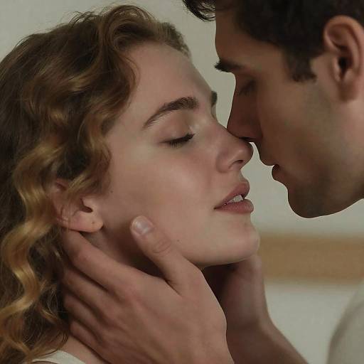 Intimate Close-Up of a Loving Couple