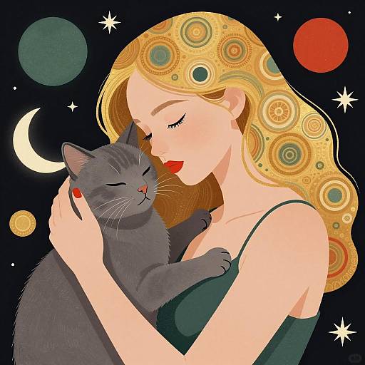 Elegant Embrace with Golden Patterns