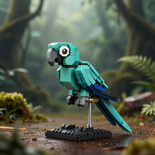 Turquoise Macaw Isopod Sculpture Model