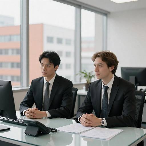 Two Men in Modern Office Meeting