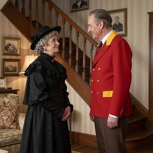 Victorian Encounter in a Classic Living Room