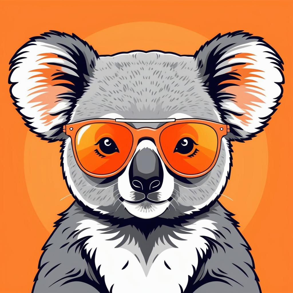 Adorable Koala in Sunglasses Illustration