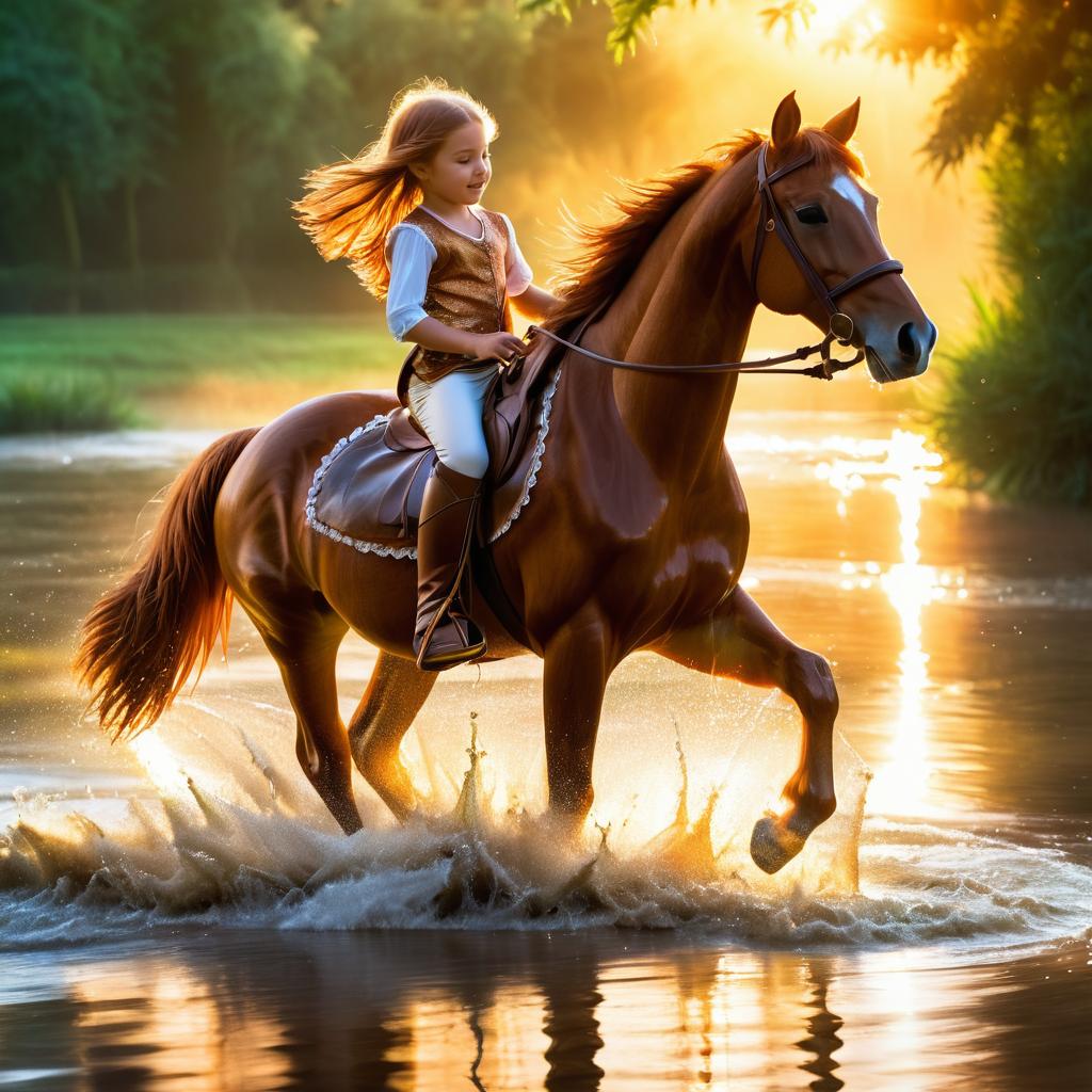 Enchanting Dawn Ride on a Mare