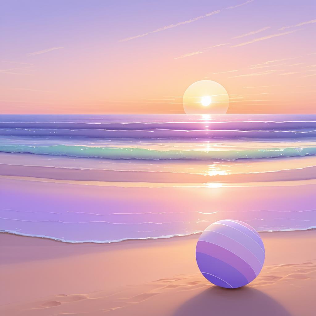 Tranquil Sunset on a Sandy Beach