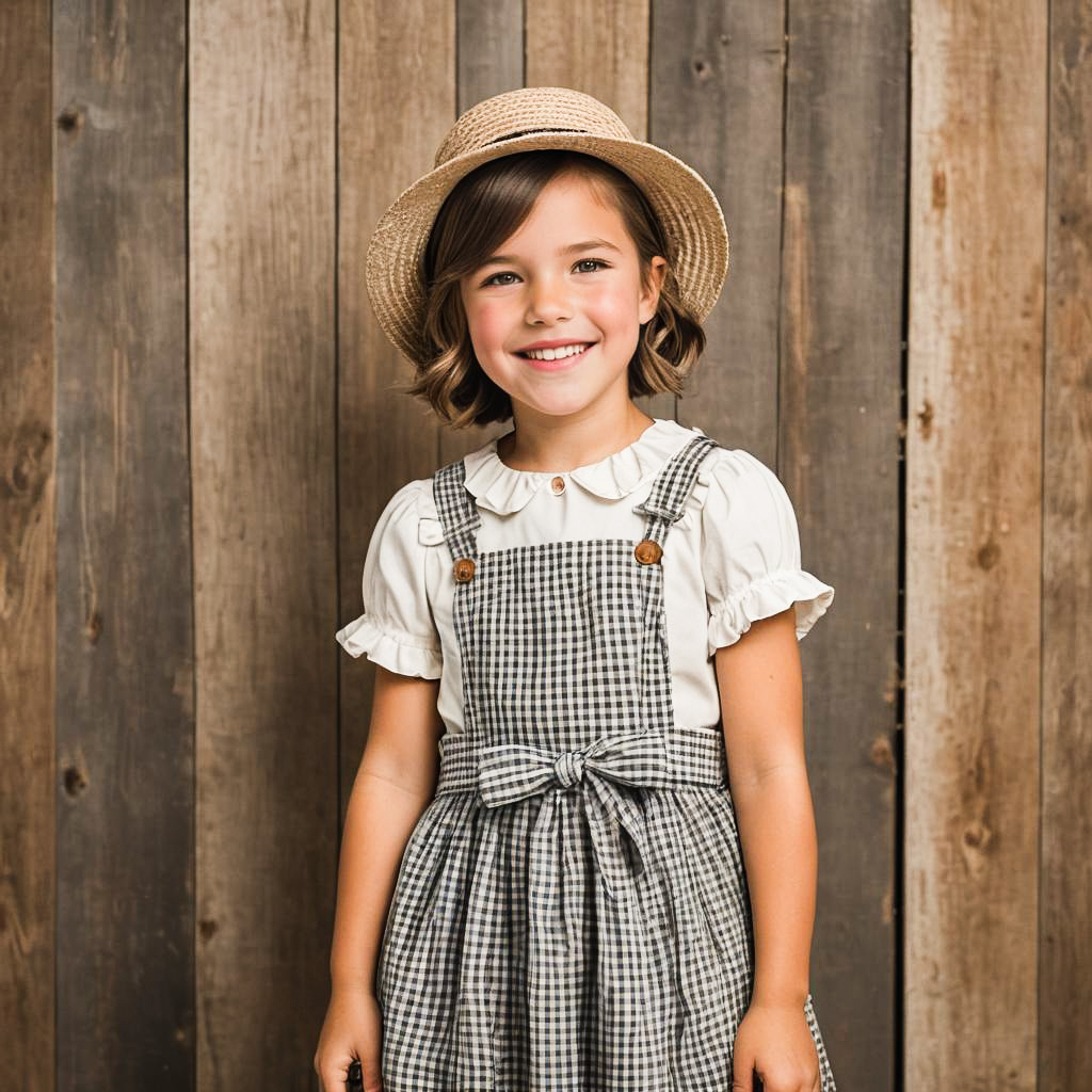 Chic Farm Girl Photoshoot in Gingham