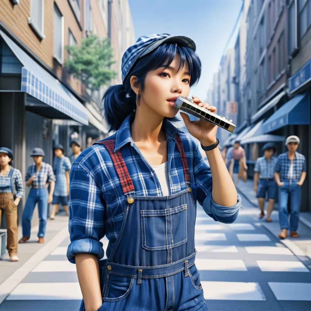 Blues Harmonicas on a Lively Street Corner