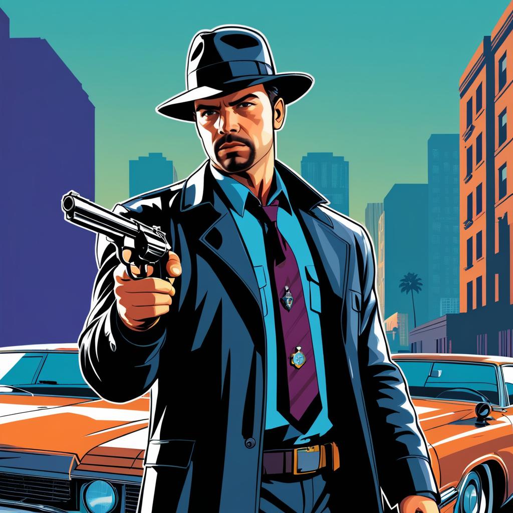 Streetwise Detective in GTA Style Art