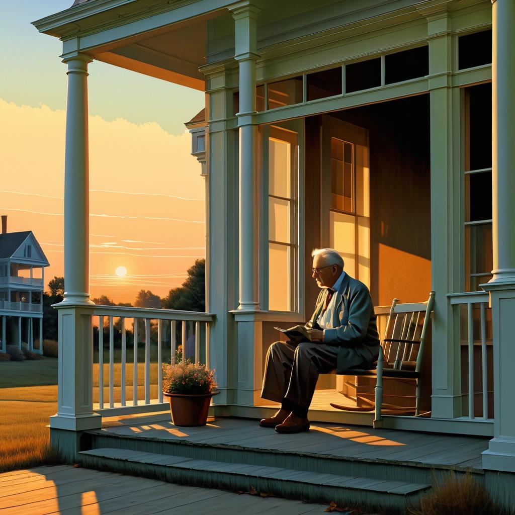 Nostalgic Porch Scene at Sunset