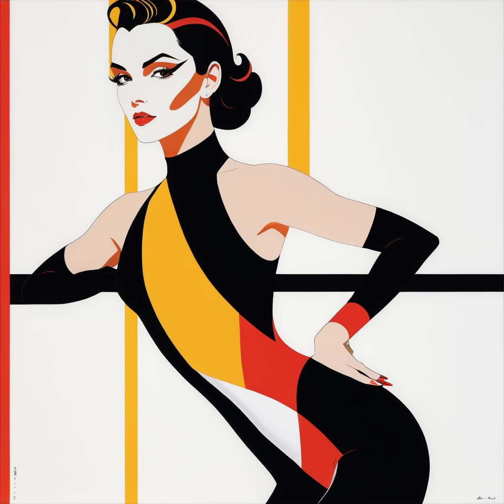 Bold Minimalist Dancer in Nagel Style