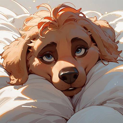 Animated Sad Puppy Close-up