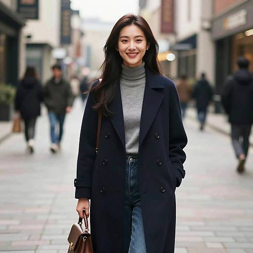 Realistic Urban Portrait of a Smiling Girl