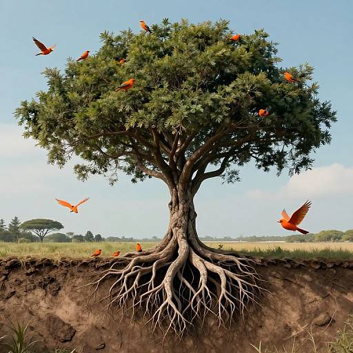 Surreal Inverted Tree Landscape